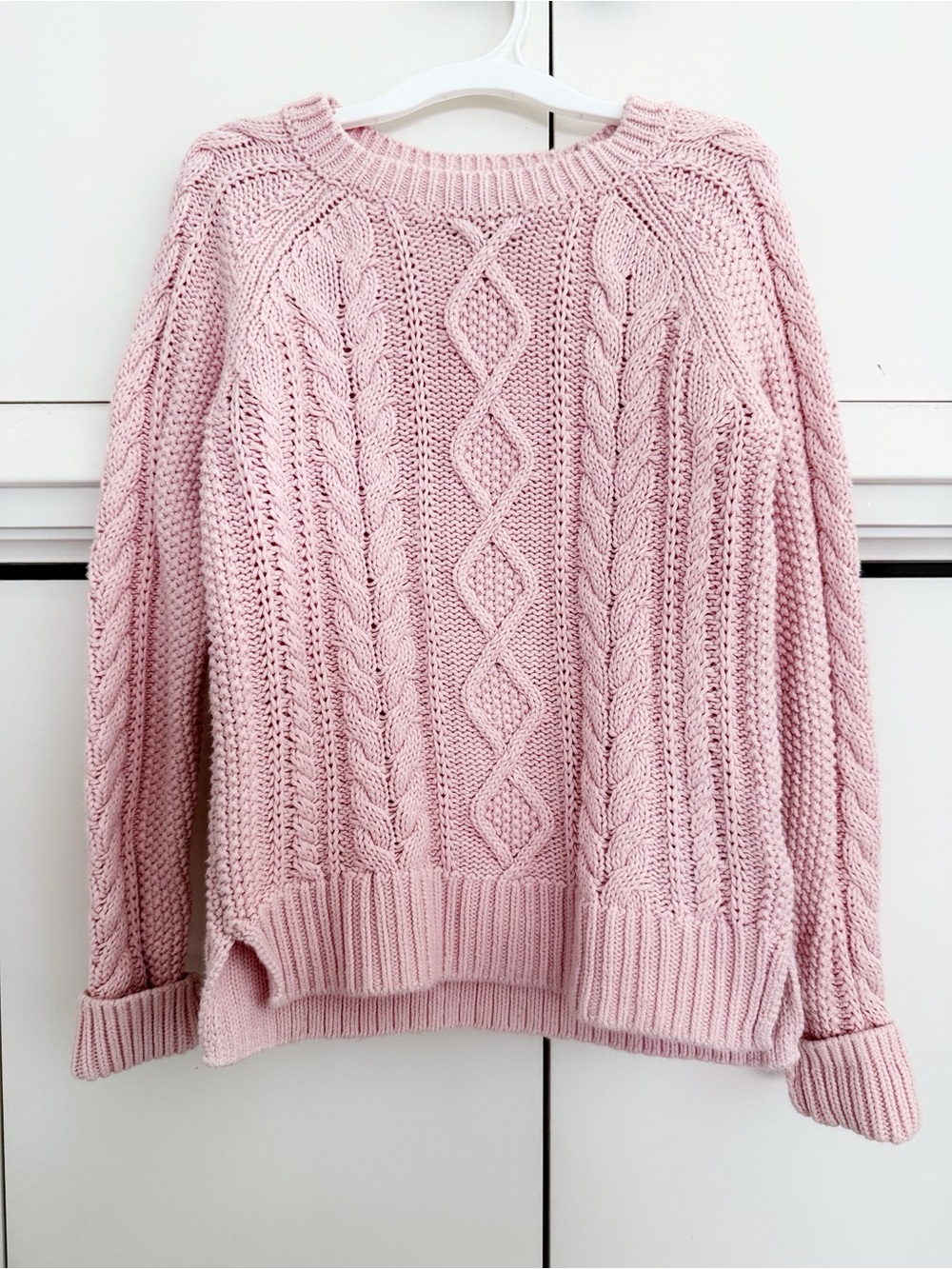 Gap Kids Pink Cotton Cable Knit Sweater